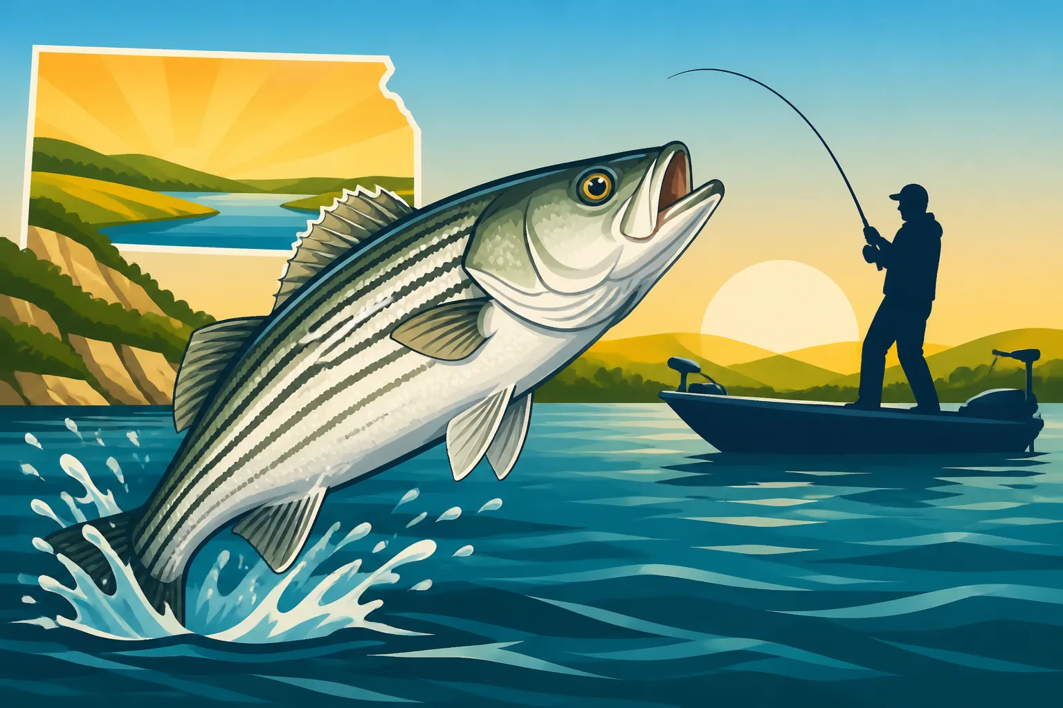 Wilson Lake Striped Bass Fishing