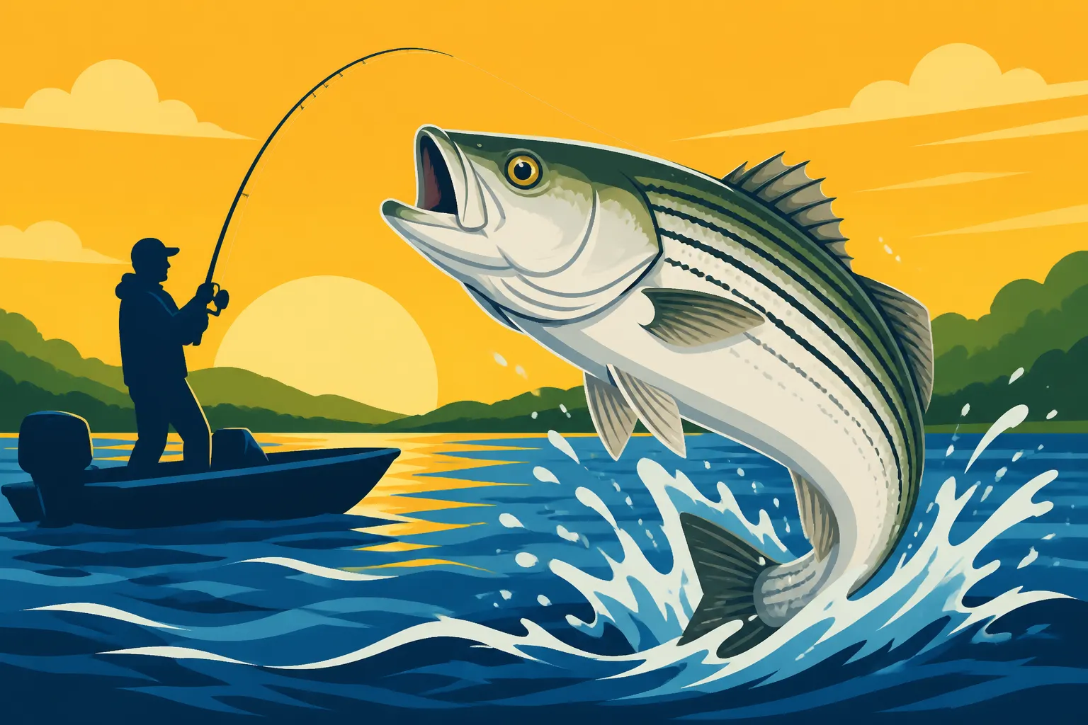 El Dorado Lake Striped Bass Fishing
