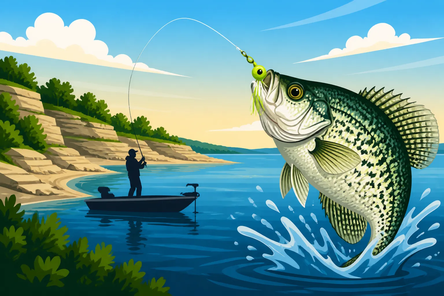 Curtis Creek Cove Crappie Fishing at Milford Lake