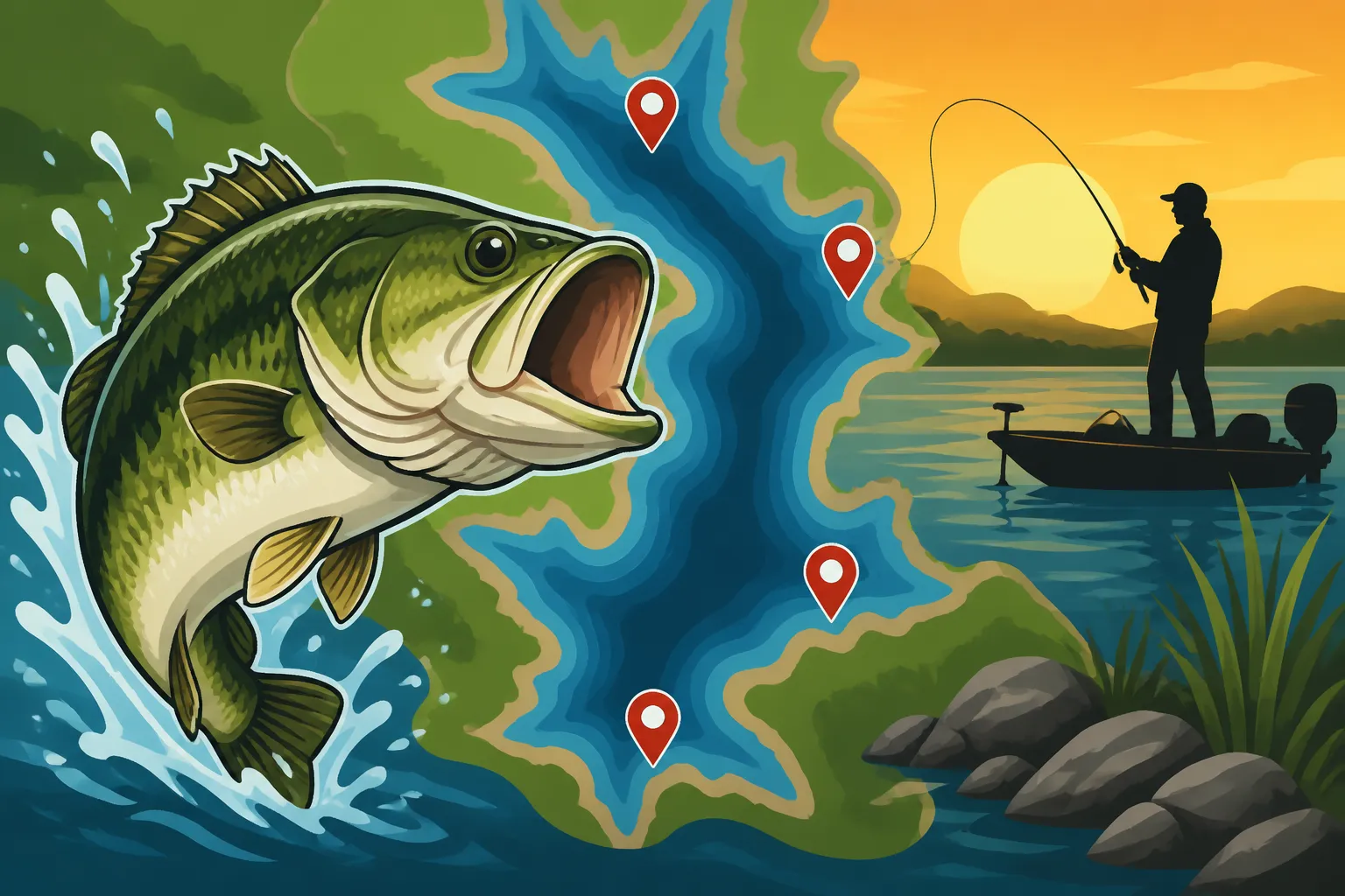 El Dorado Lake Largemouth Bass Spots
