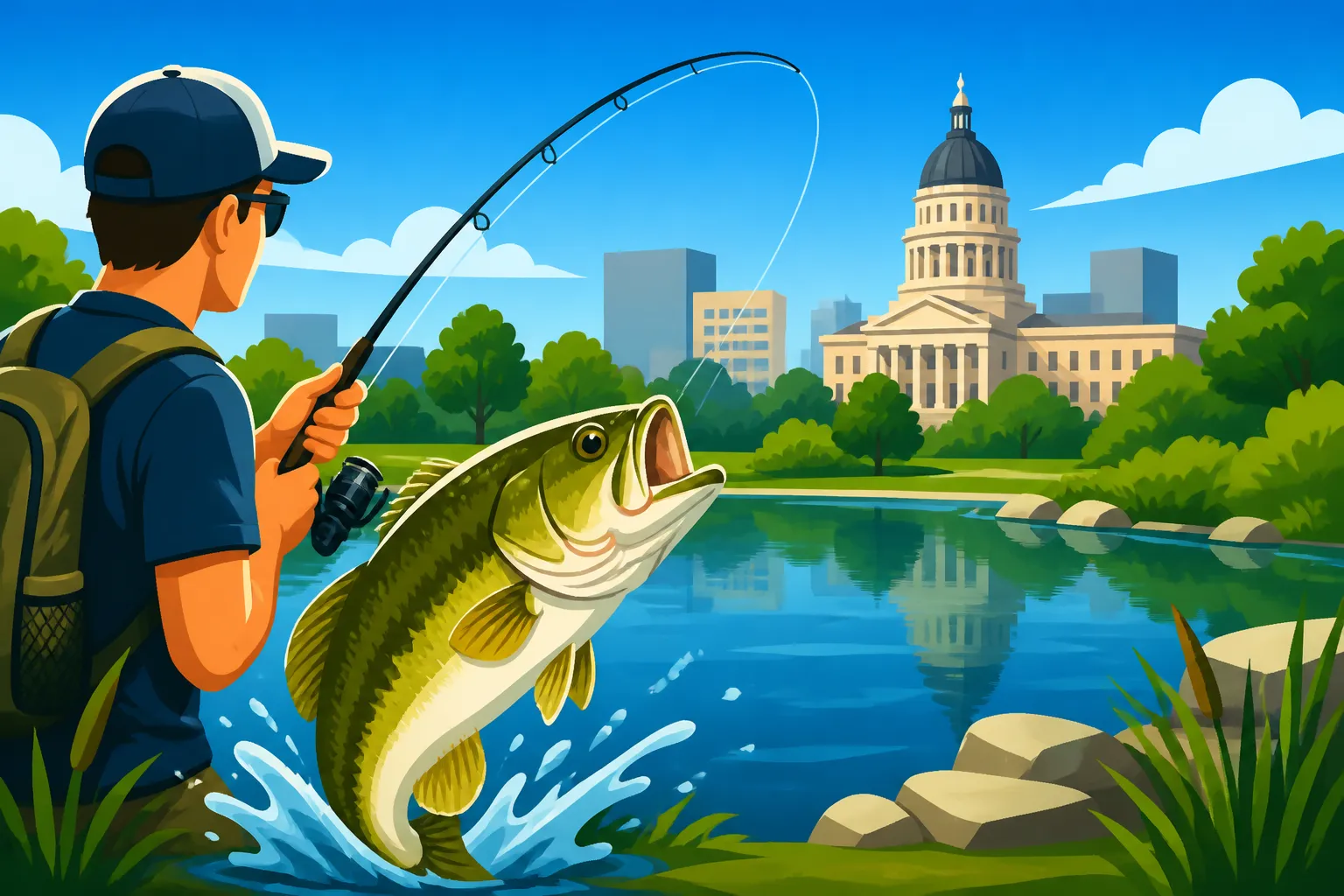Kansas Urban Fishing Ponds Near Topeka