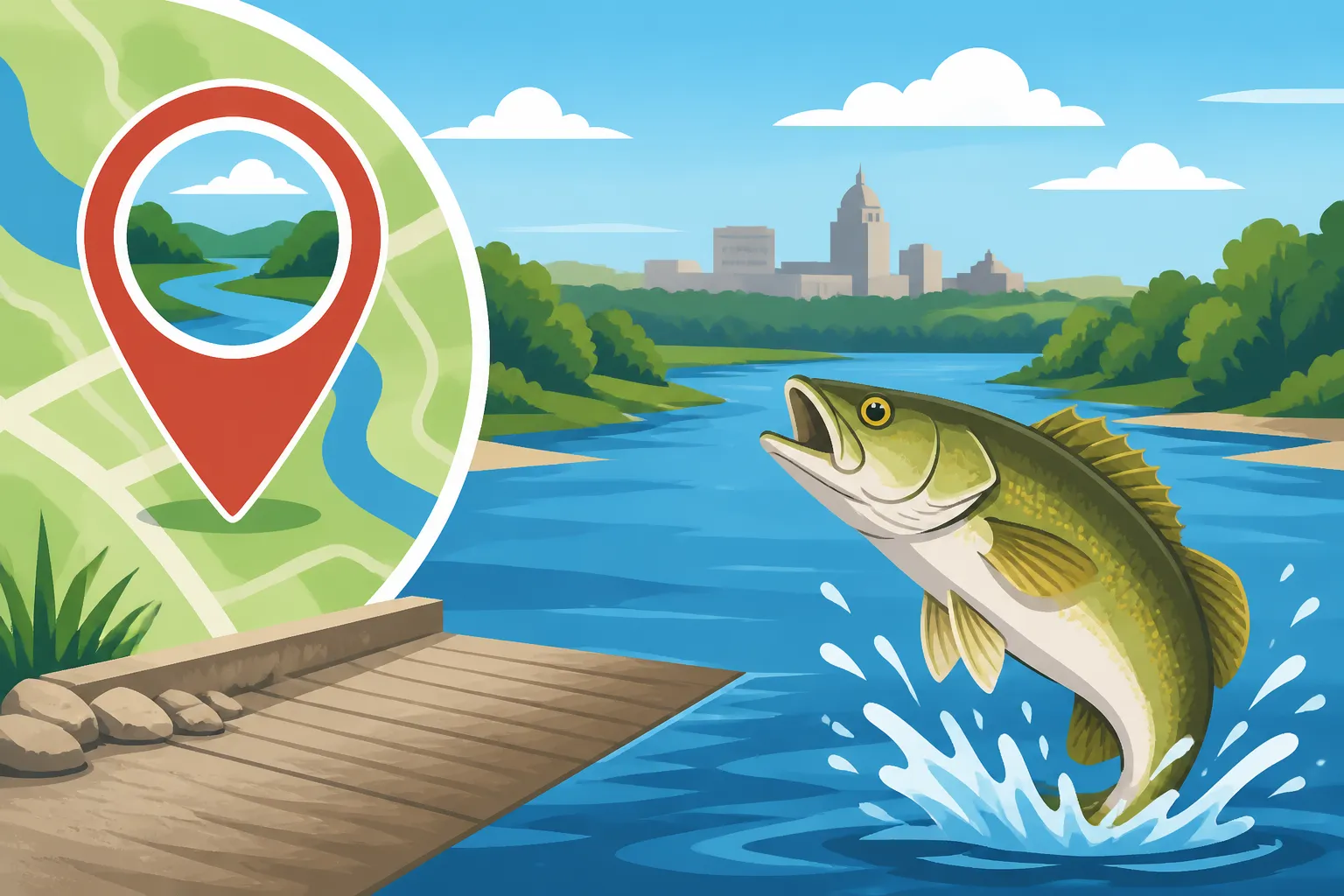 Kansas River Fishing Access Points Near Manhattan