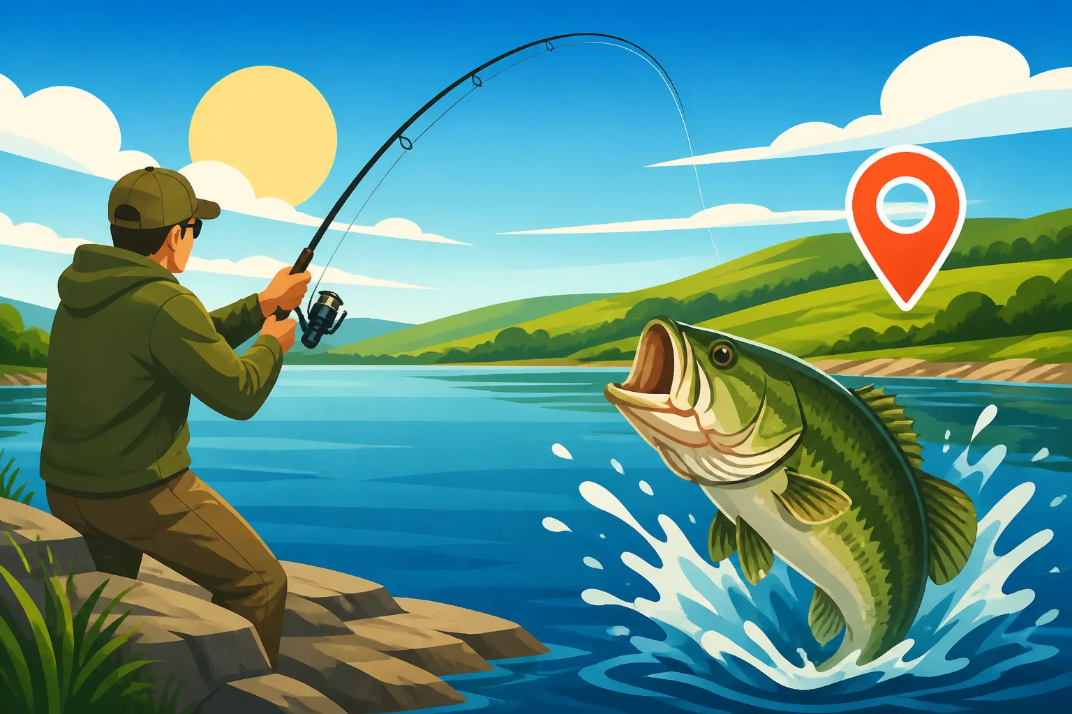 Big Hill Lake Fishing Spots in Kansas
