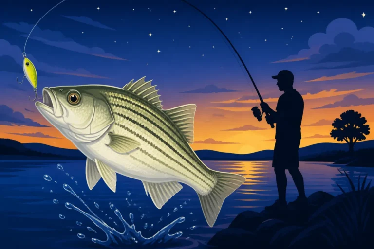 Kansas Summer Night Fishing for White Bass