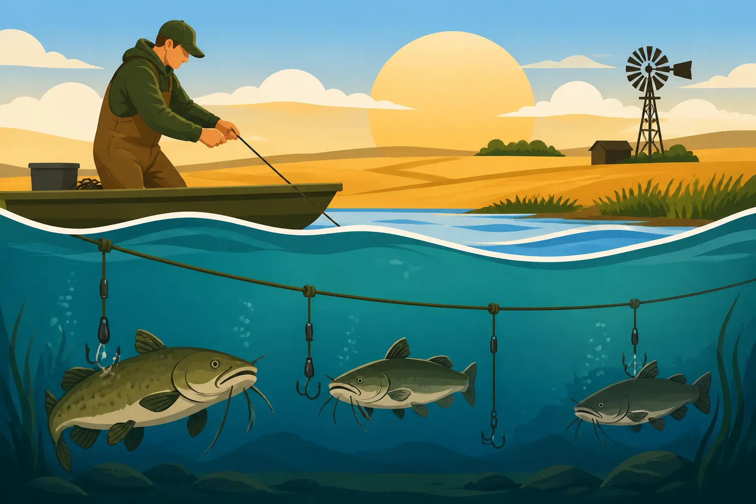 Trotline Fishing Techniques in Kansas