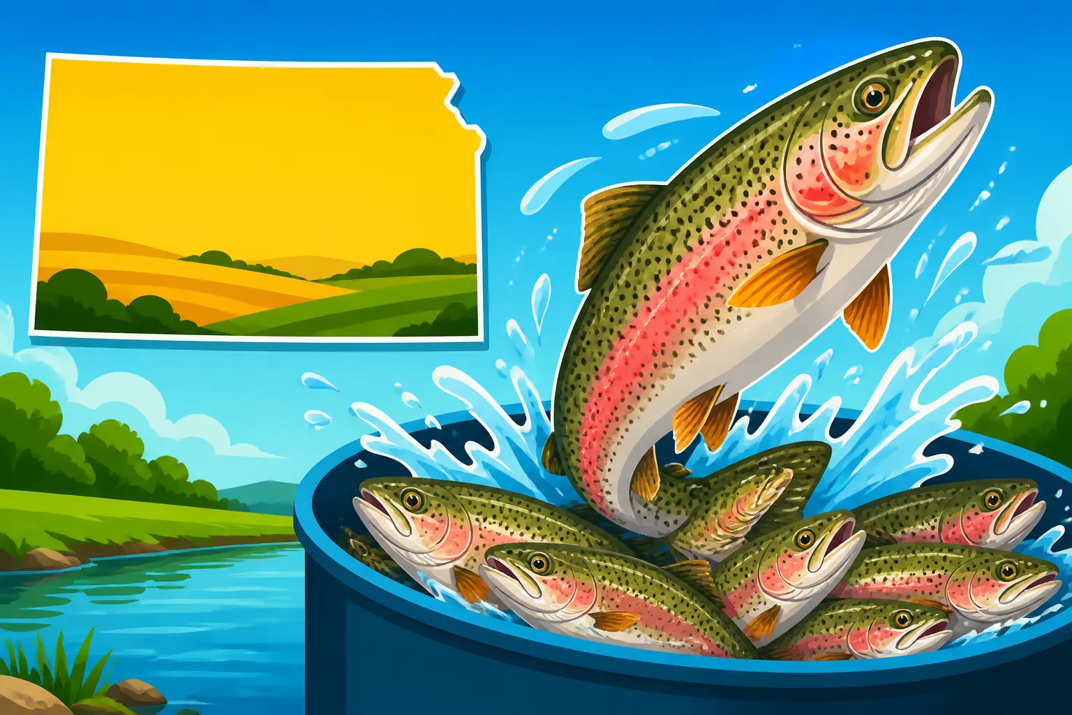 Pounds of Rainbow Trout Kansas Stocks Each Season
