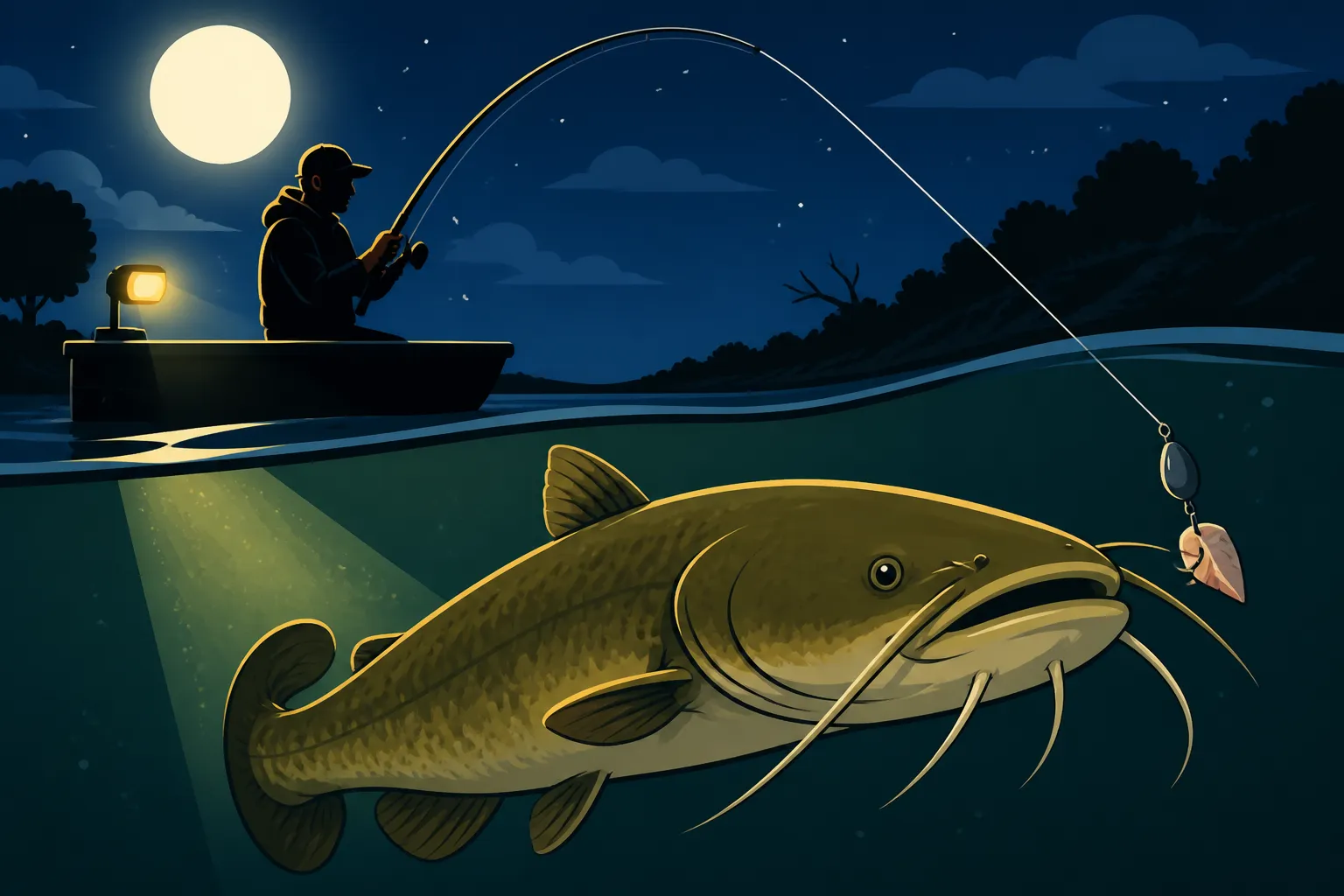 How to Catch Flathead Catfish at Night