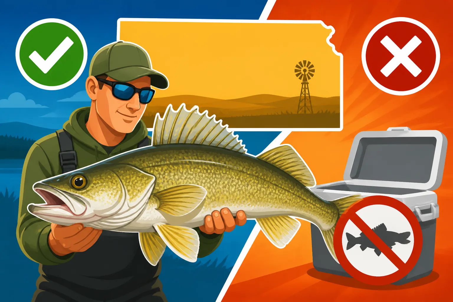 Can You Keep a Trophy Walleye Over 21 Inches in Kansas?