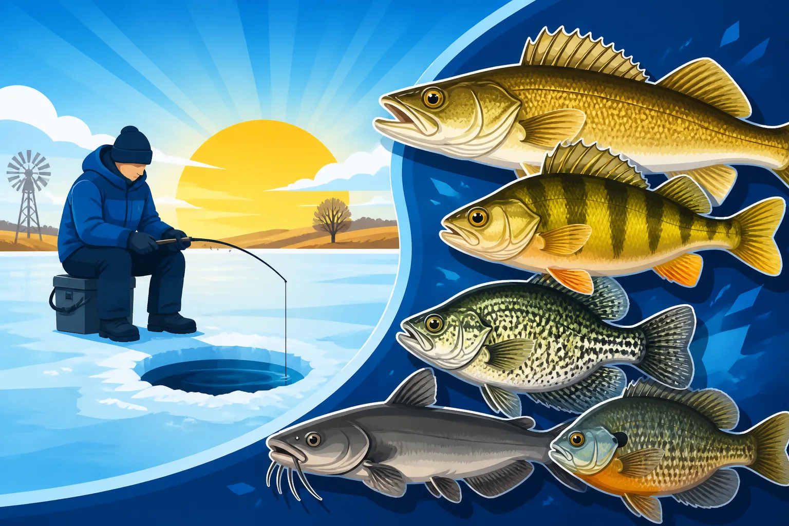 Fish You Can Catch Ice Fishing in Kansas