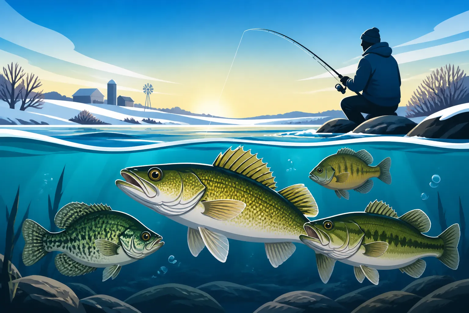 Fish Active in Cold Water in Kansas