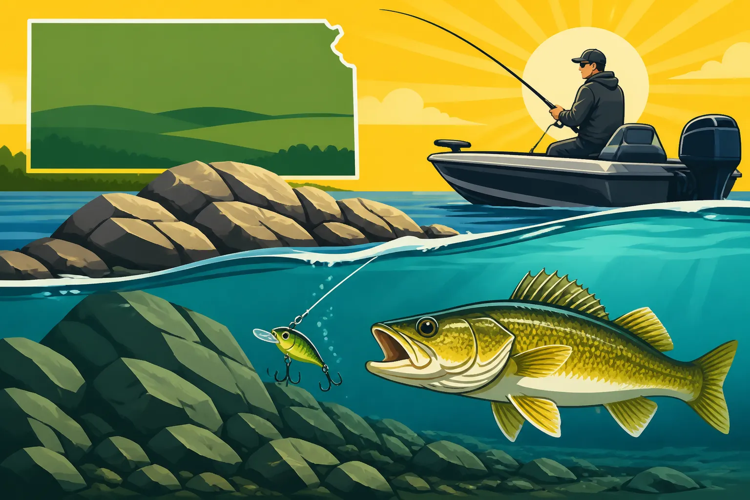 How to Troll for Walleye on Rocky Points