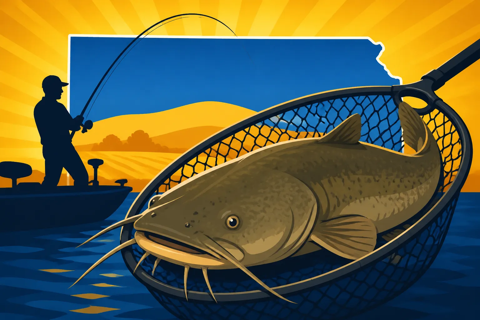 Best Landing Net Size for Trophy Flathead Catfish