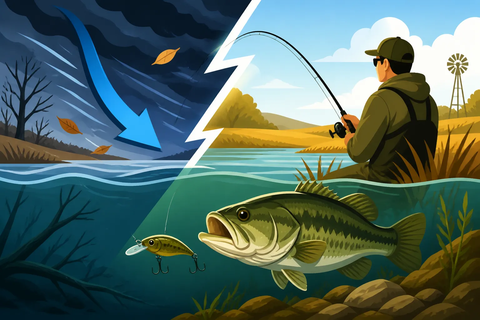 How to Fish After a Cold Front in Kansas
