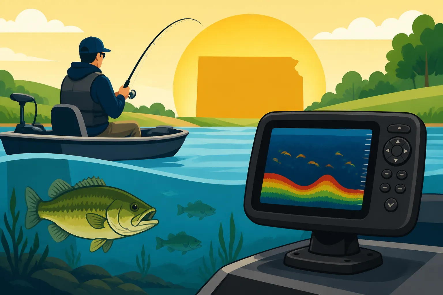 How to Use a Fish Finder on a Kansas Lake