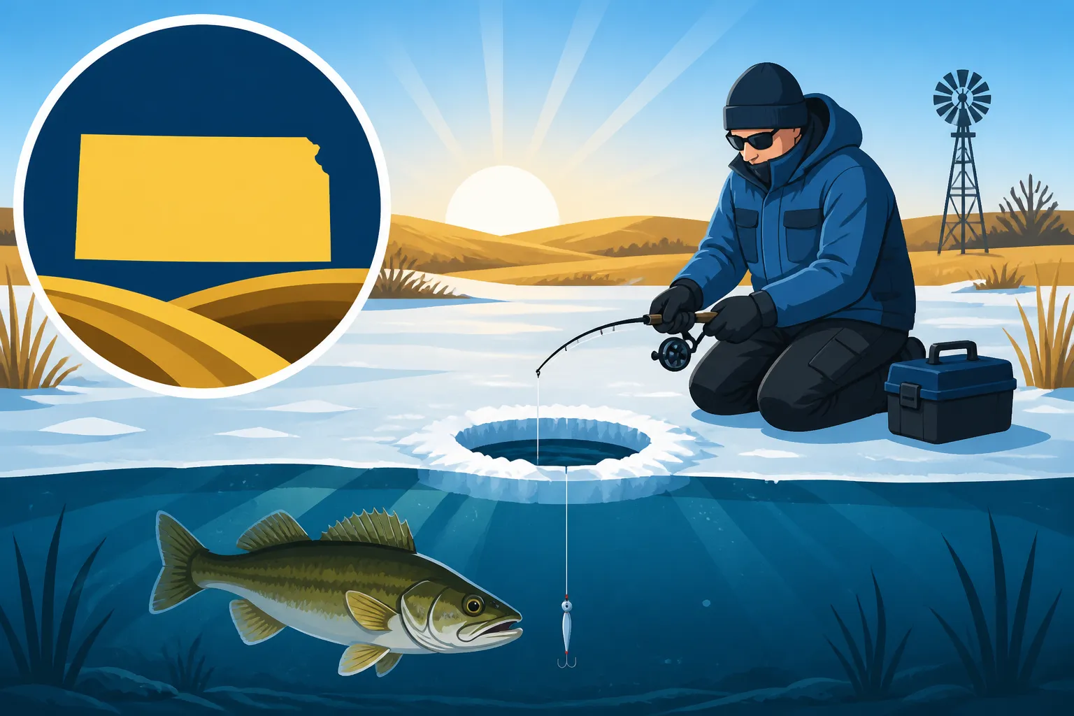 How to Fish a Kansas Pond in Winter